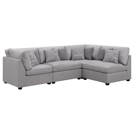 Cambria Gray Upholstered 4-Piece Modular Sectional from Coaster - Luna Furniture