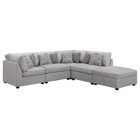Cambria Gray Upholstered 5-Piece Modular Sectional from Coaster - Luna Furniture