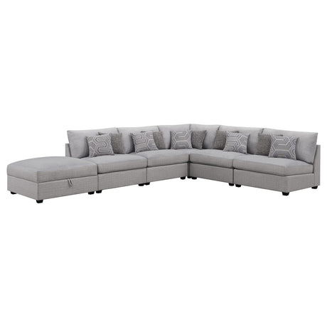 Cambria Gray Upholstered 6-Piece Modular Sectional from Coaster - Luna Furniture
