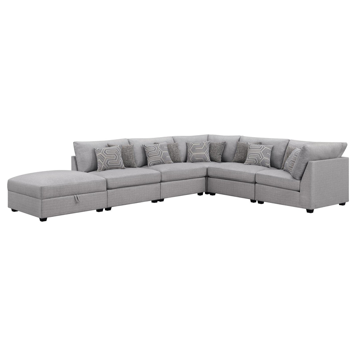 Cambria Gray Upholstered 6-Piece Modular Sectional from Coaster - Luna Furniture