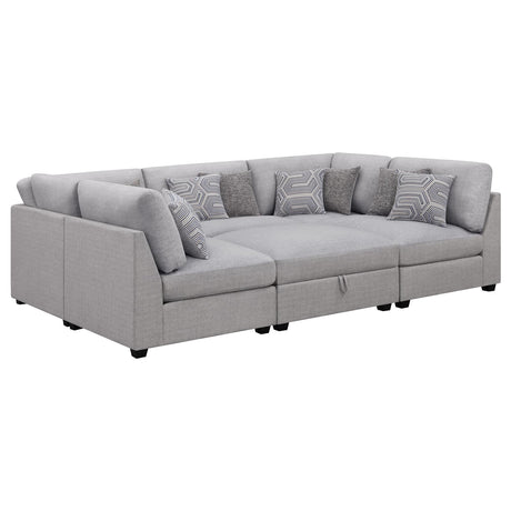 Cambria Gray Upholstered 6-Piece Modular Sectional from Coaster - Luna Furniture