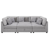 Cambria Gray Upholstered 6-Piece Modular Sectional from Coaster - Luna Furniture