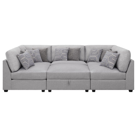 Cambria Gray Upholstered 6-Piece Modular Sectional from Coaster - Luna Furniture