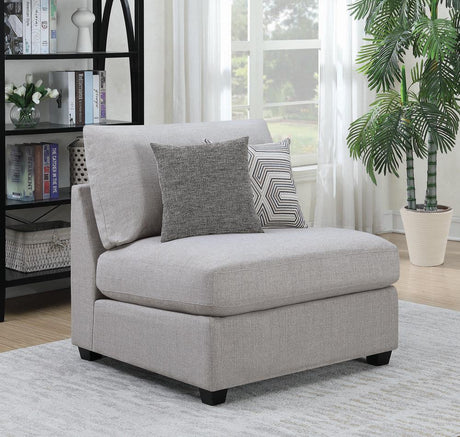 Cambria Gray Upholstered Armless Chair from Coaster - Luna Furniture