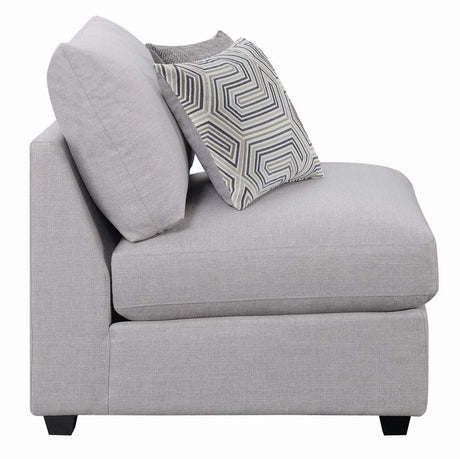Cambria Gray Upholstered Armless Chair from Coaster - Luna Furniture