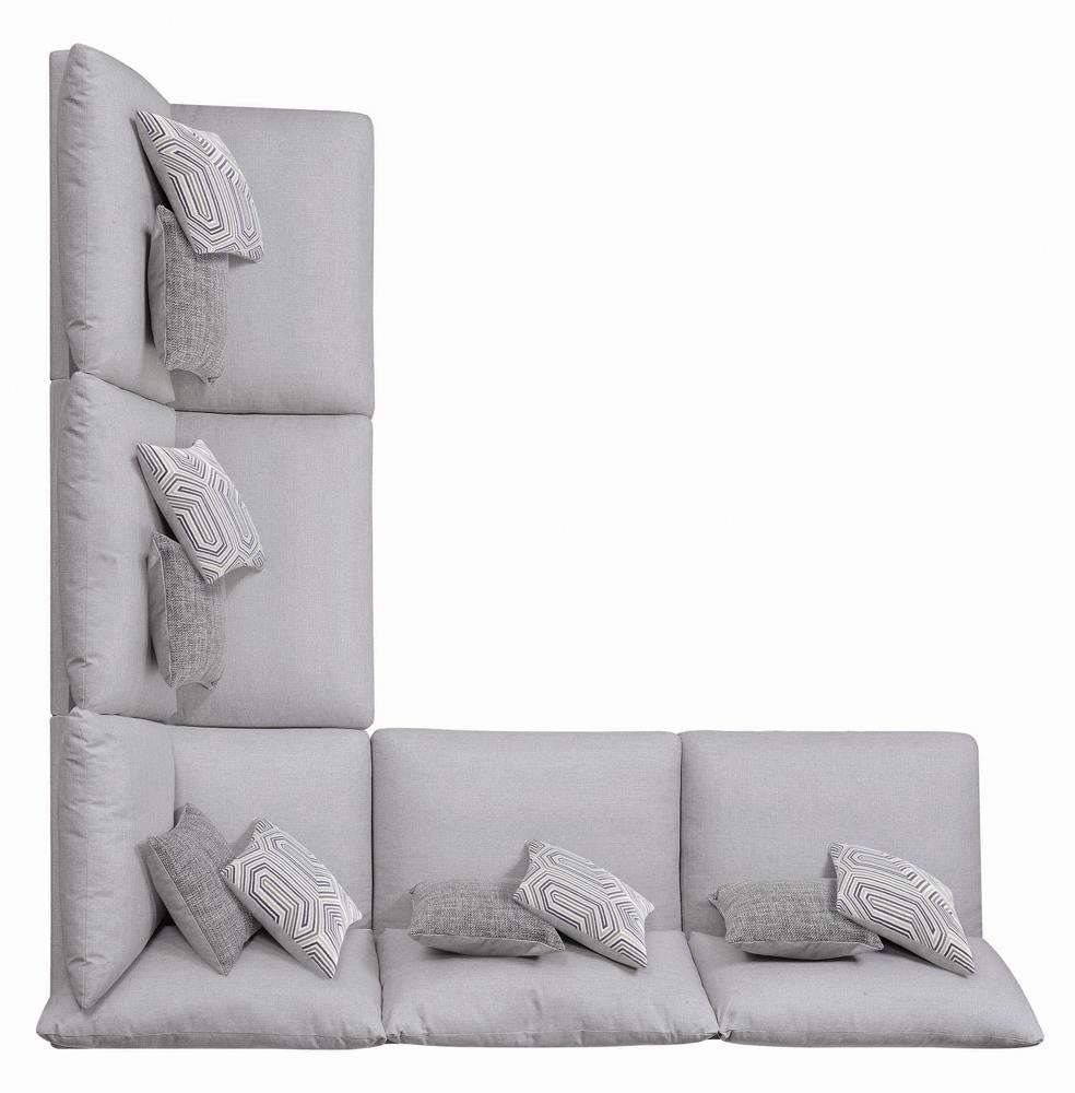 Cambria Gray Upholstered Armless Chair from Coaster - Luna Furniture