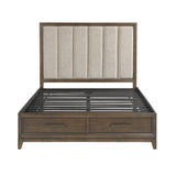 Cambridge Dark Walnut 4-Piece Bedroom Set (Queen Bed, Nightstand, Dresser, Mirror) from Homelegance - Luna Furniture