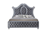 Cameo Gray Queen Upholstered Panel Bed from Crown Mark - Luna Furniture