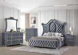 Cameo Gray Upholstered Panel Bedroom Set from Crown Mark - Luna Furniture