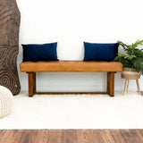 Cameron Tan Leather Bench from Midinmod - Luna Furniture
