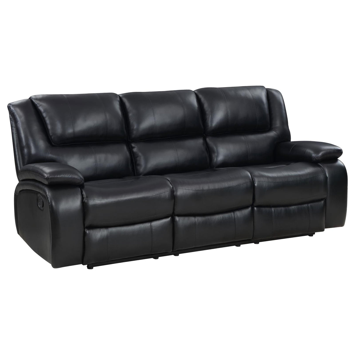 Camila Black 2-Piece Upholstered Motion Reclining Sofa Set from Coaster - Luna Furniture
