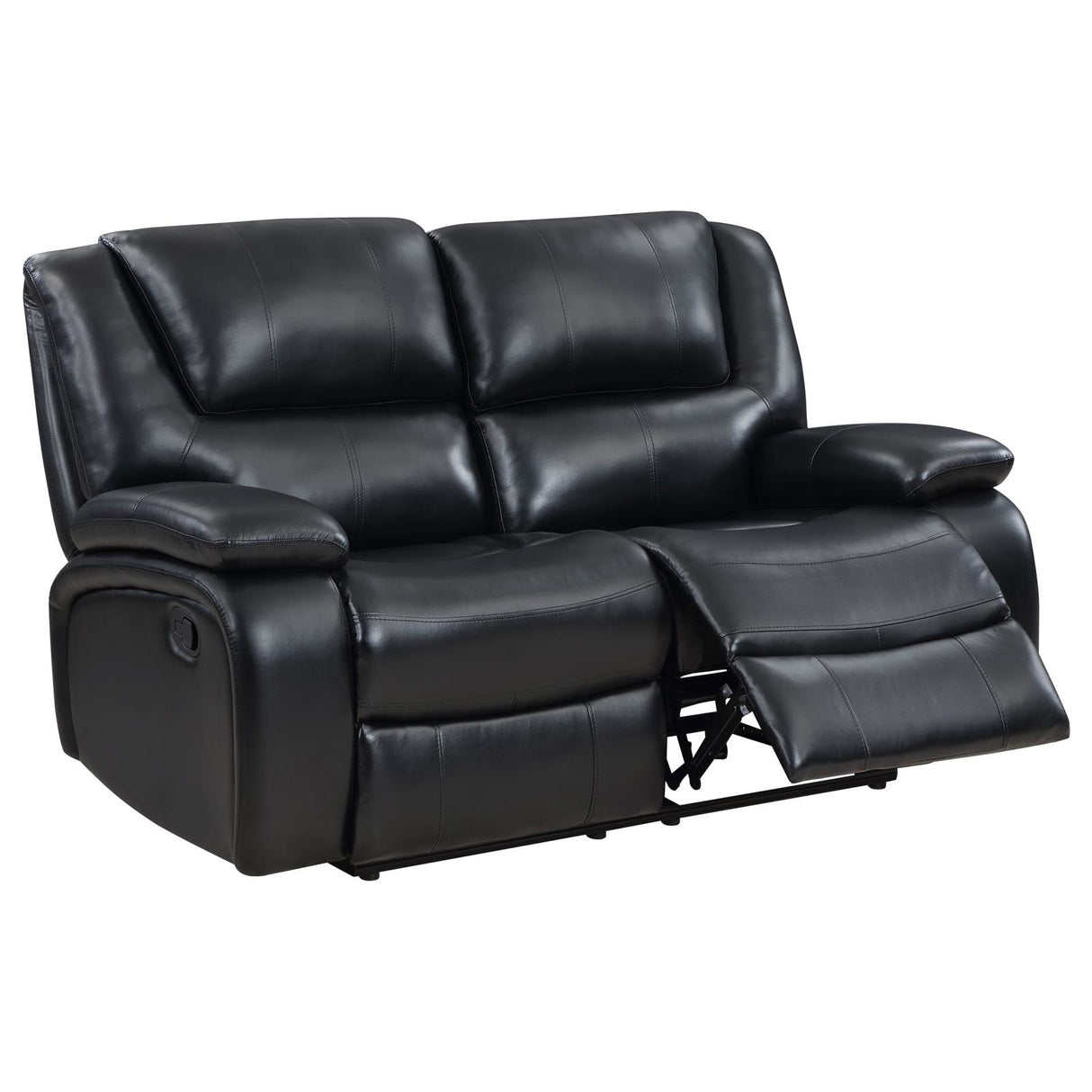 Camila Black 2-Piece Upholstered Motion Reclining Sofa Set from Coaster - Luna Furniture