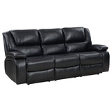 Camila Black 3-Piece Upholstered Motion Reclining Sofa Set from Coaster - Luna Furniture