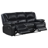 Camila Black 3-Piece Upholstered Motion Reclining Sofa Set from Coaster - Luna Furniture