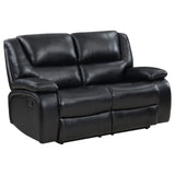 Camila Black 3-Piece Upholstered Motion Reclining Sofa Set from Coaster - Luna Furniture