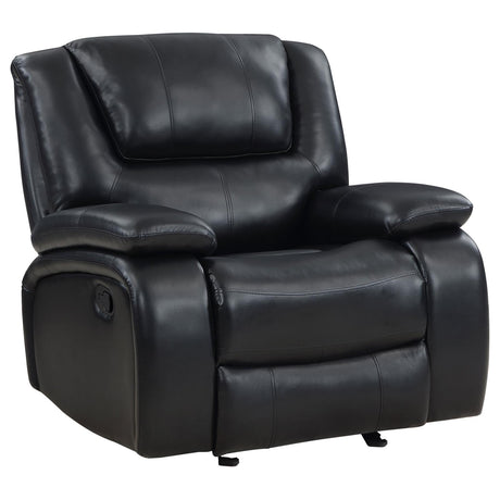 Camila Black 3-Piece Upholstered Motion Reclining Sofa Set from Coaster - Luna Furniture