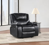 Camila Black Upholstered Glider Recliner Chair from Coaster - Luna Furniture