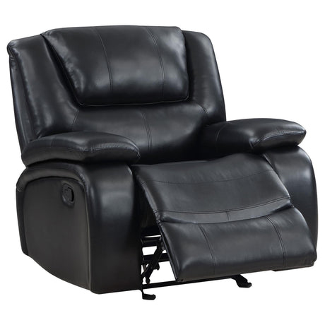 Camila Black Upholstered Glider Recliner Chair from Coaster - Luna Furniture