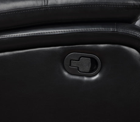 Camila Black Upholstered Motion Reclining Loveseat from Coaster - Luna Furniture