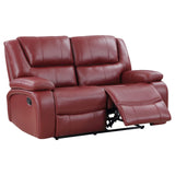 Camila Red Faux Leather 2-Piece Reclining Sofa Set from Coaster - Luna Furniture