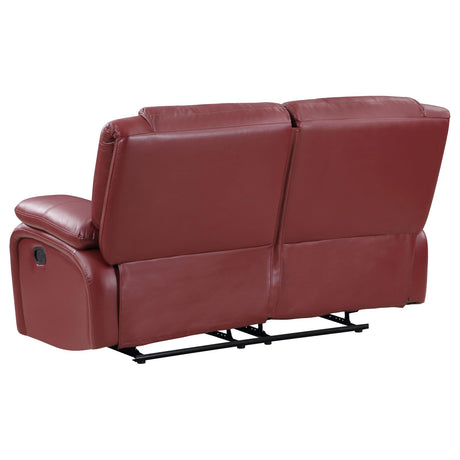 Camila Red Faux Leather 3-Piece Reclining Sofa Set from Coaster - Luna Furniture