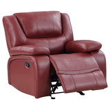 Camila Red Faux Leather Reclining Living Room Set from Coaster - Luna Furniture