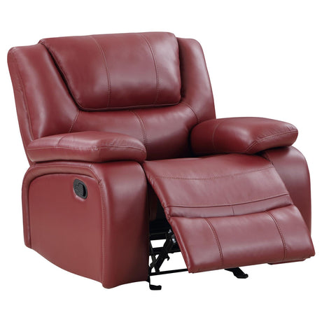 Camila Red Faux Leather 3-Piece Reclining Sofa Set from Coaster - Luna Furniture