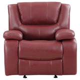 Camila Red Faux Leather Reclining Living Room Set from Coaster - Luna Furniture