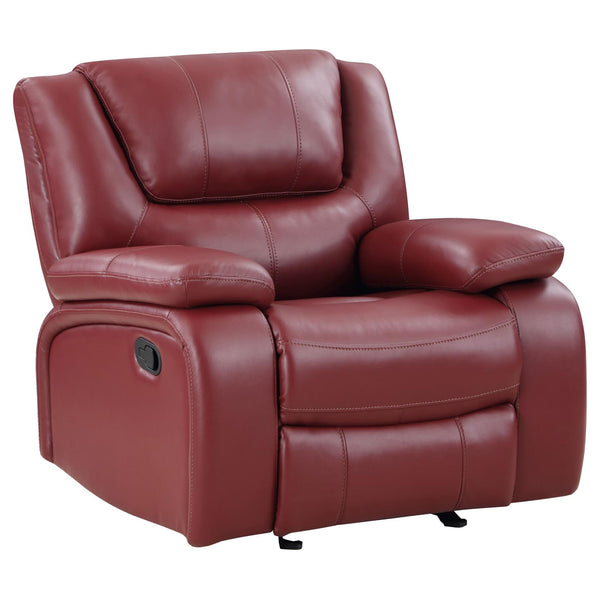 Camila Red Faux Leather Glider Recliner Chair