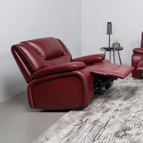 Camila Red Faux Leather Glider Recliner Chair from Coaster - Luna Furniture