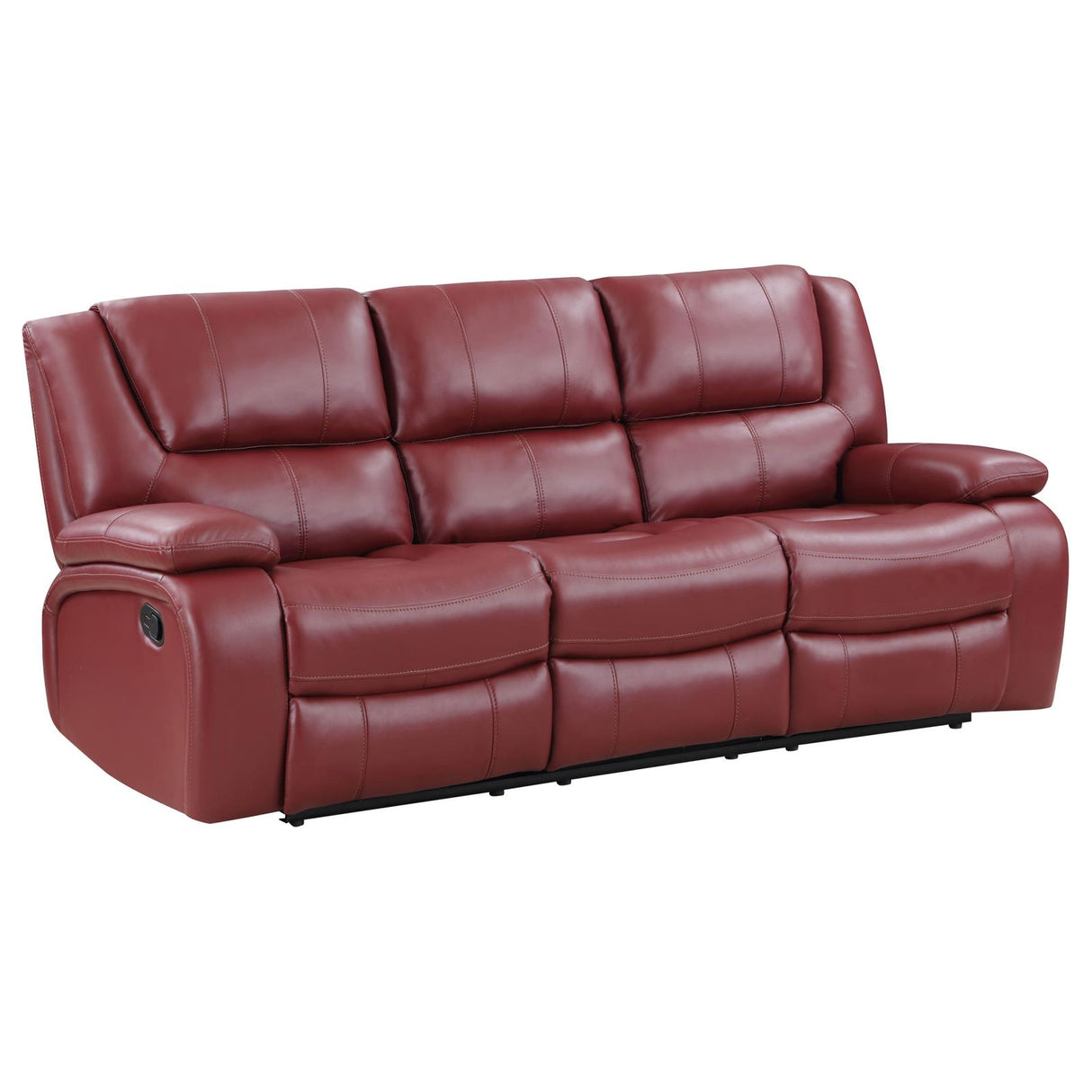 Camila Red Faux Leather Motion Reclining Sofa from Coaster - Luna Furniture