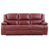 Camila Red Faux Leather Reclining Living Room Set from Coaster - Luna Furniture