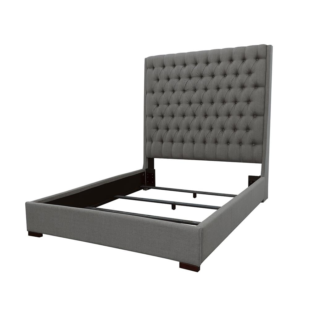 Camille Gray Queen Button Tufted Bed from Coaster - Luna Furniture