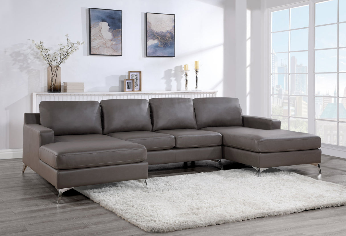 Candace Bronze Double Chaise Sectional from Happy Homes - Luna Furniture