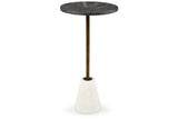 Caramont Black/White/Gold Finish Accent Table from Ashley - Luna Furniture