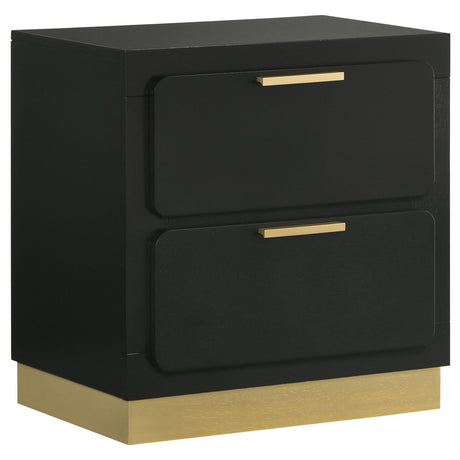 Caraway Black 2-Drawer Nightstand from Coaster - Luna Furniture