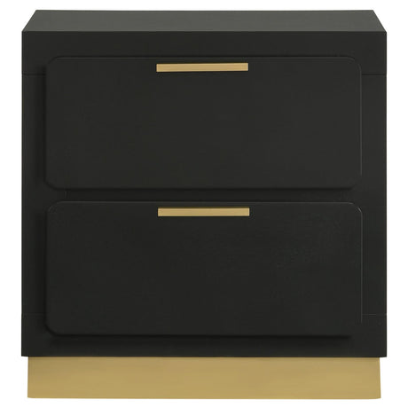 Caraway Black 2-Drawer Nightstand from Coaster - Luna Furniture