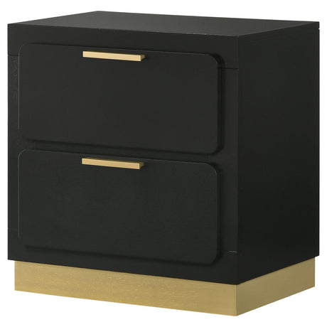Caraway Black 2-Drawer Nightstand from Coaster - Luna Furniture
