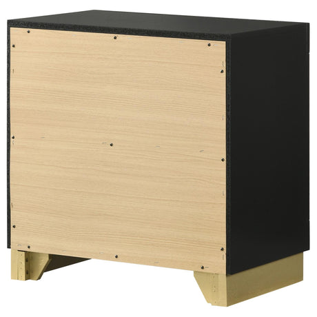 Caraway Black 2-Drawer Nightstand from Coaster - Luna Furniture