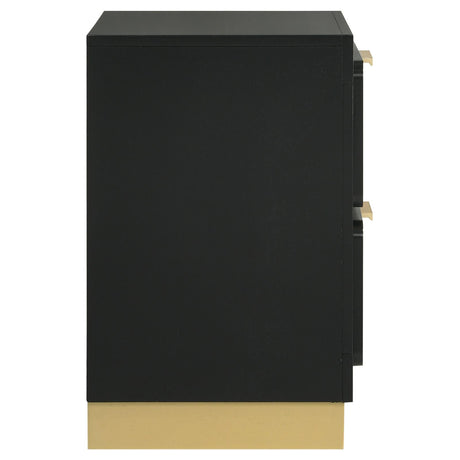Caraway Black 2-Drawer Nightstand from Coaster - Luna Furniture