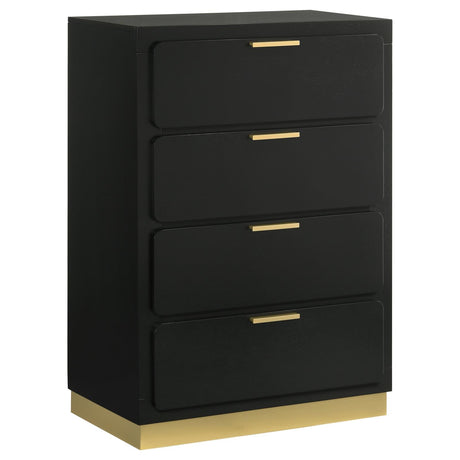 Caraway Black 4-Drawer Bedroom Chest from Coaster - Luna Furniture