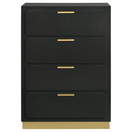 Caraway Black 4-Drawer Bedroom Chest from Coaster - Luna Furniture