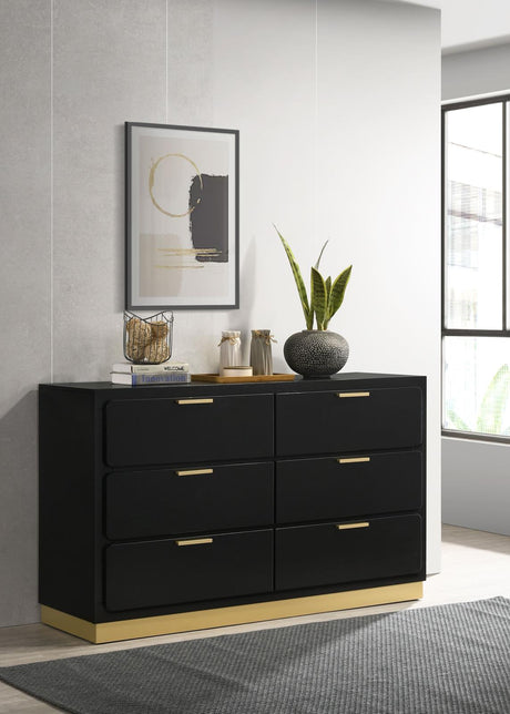 Caraway Black 6-Drawer Bedroom Dresser from Coaster - Luna Furniture