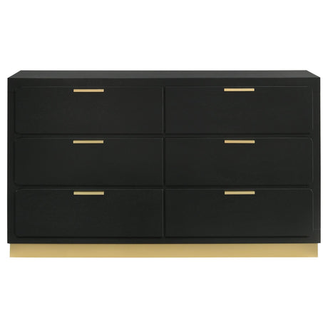 Caraway Black 6-Drawer Bedroom Dresser from Coaster - Luna Furniture