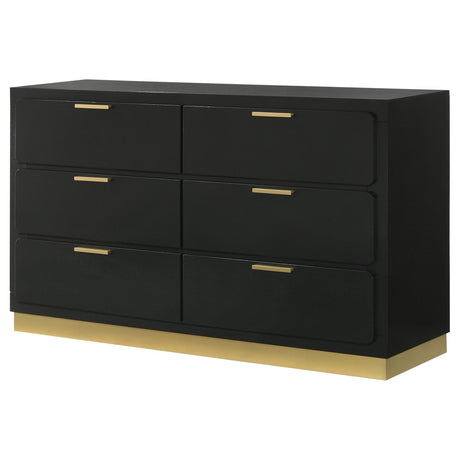 Caraway Black 6-Drawer Bedroom Dresser from Coaster - Luna Furniture