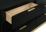 Caraway Black 6-Drawer Bedroom Dresser from Coaster - Luna Furniture