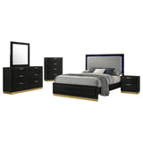 Caraway Black and Gray Bedroom Set with LED Headboard from Coaster - Luna Furniture