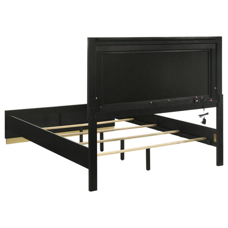 Caraway Black and Gray Eastern King Bed with LED Headboard from Coaster - Luna Furniture