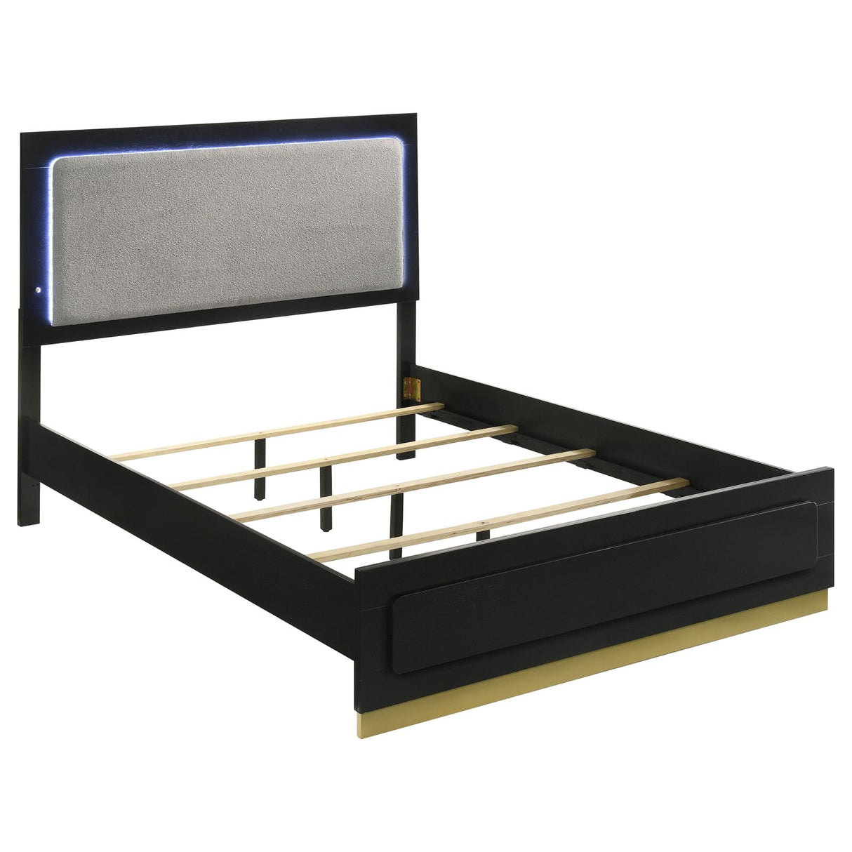 Caraway Black and Gray Queen Bed with LED Headboard from Coaster - Luna Furniture
