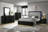 Caraway Black and Gray Queen Bed with LED Headboard from Coaster - Luna Furniture